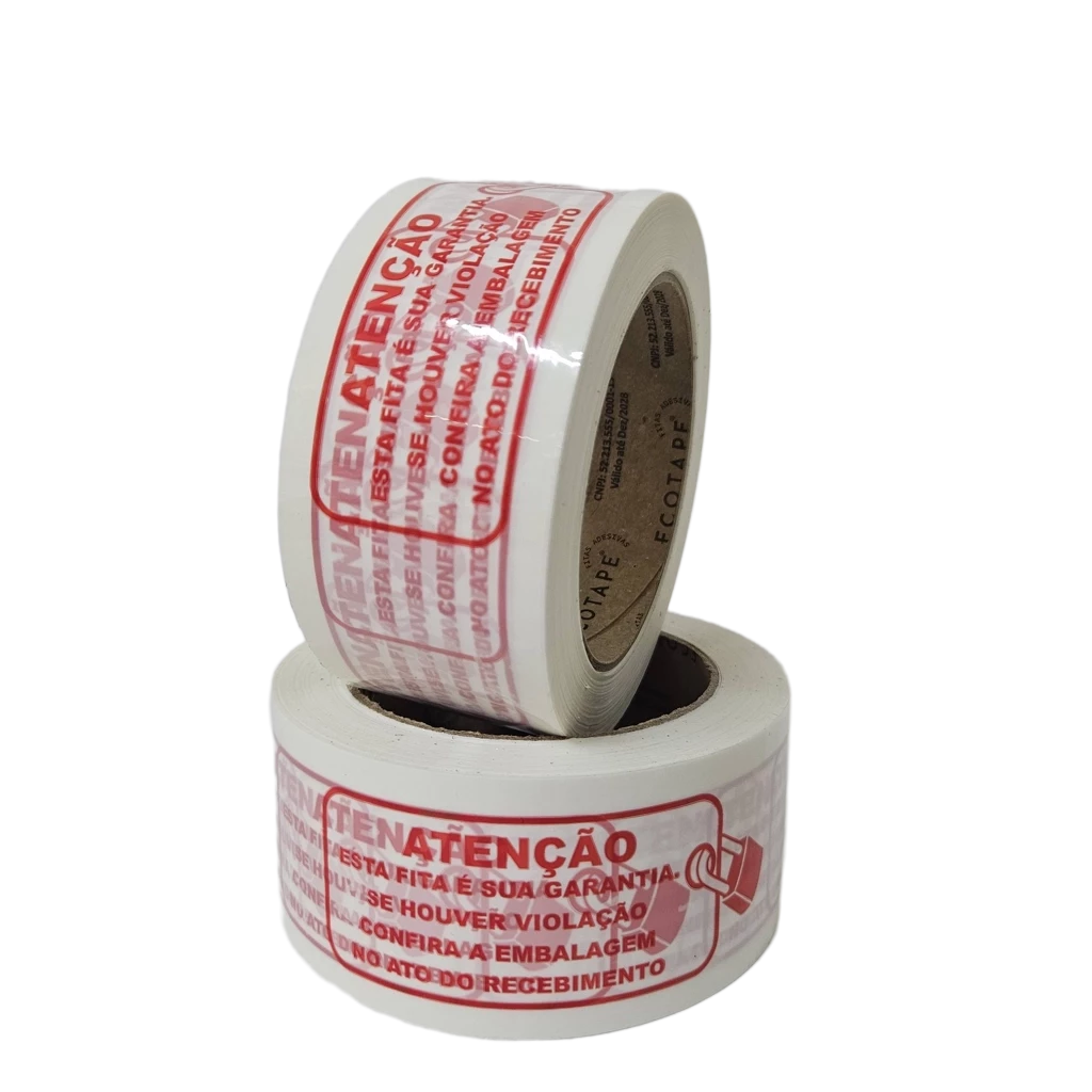 1 Rolo - Fita Adesiva Impressa 48mm X 100m branco