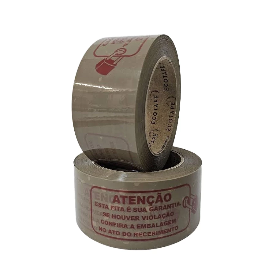 1 Rolo - Fita Adesiva Impressa 48mm X 100m marrom