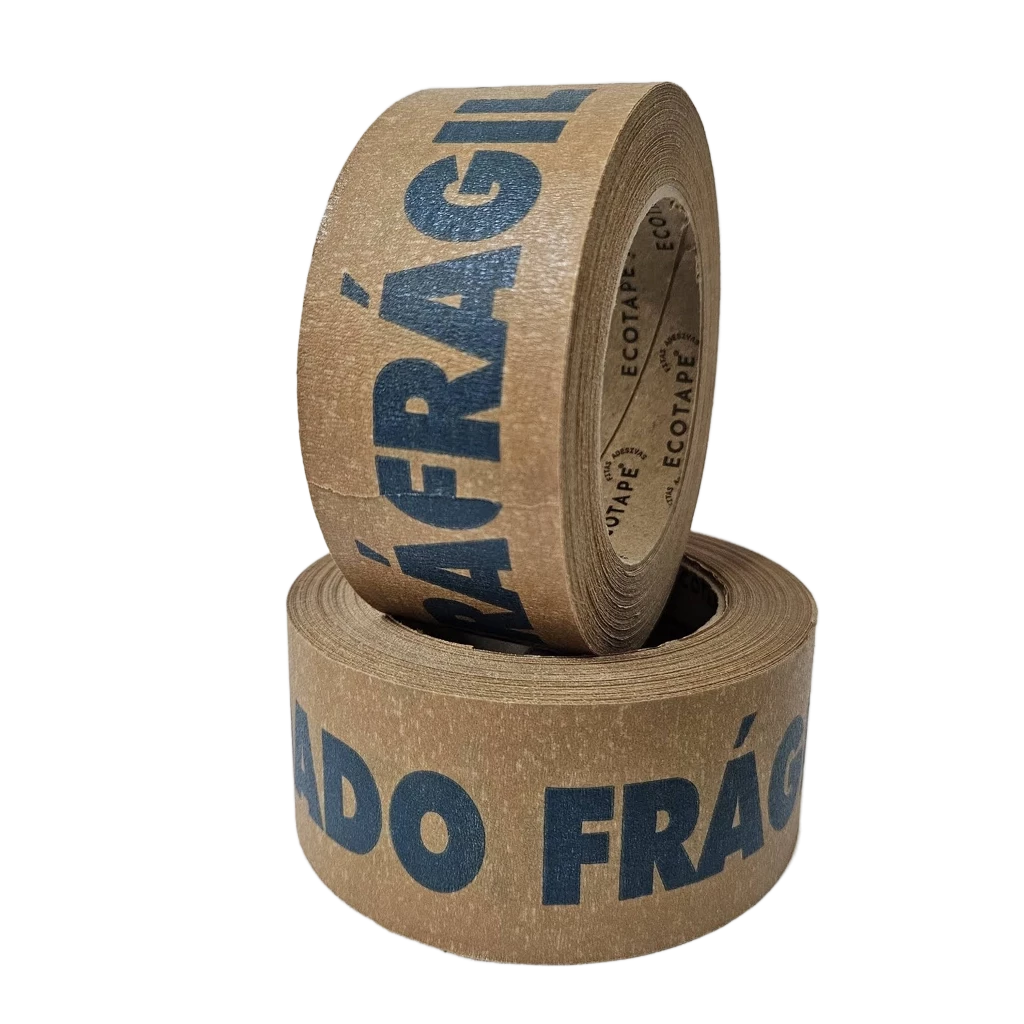 1 Rolo - Fita Adesiva Impressa 48mm X 50m kraft crepada