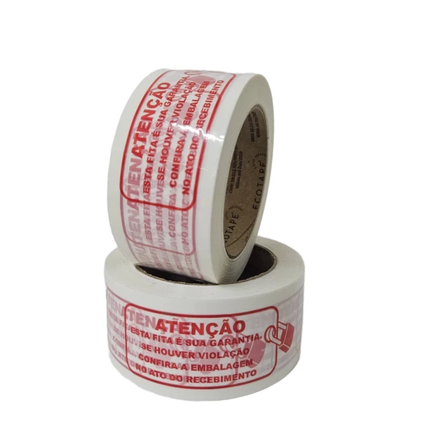 1 Rolo - Fita Adesiva Impressa 48mm X 100m branco