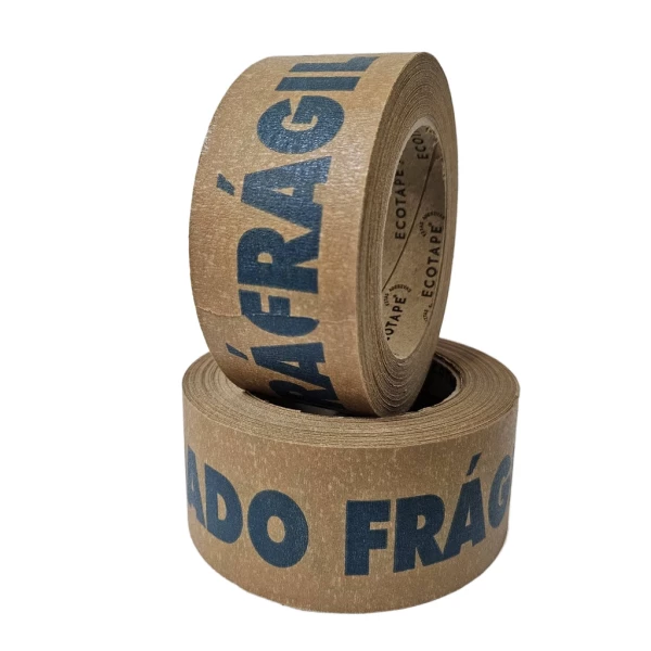 1 Rolo - Fita Adesiva Impressa 48mm X 50m kraft crepada