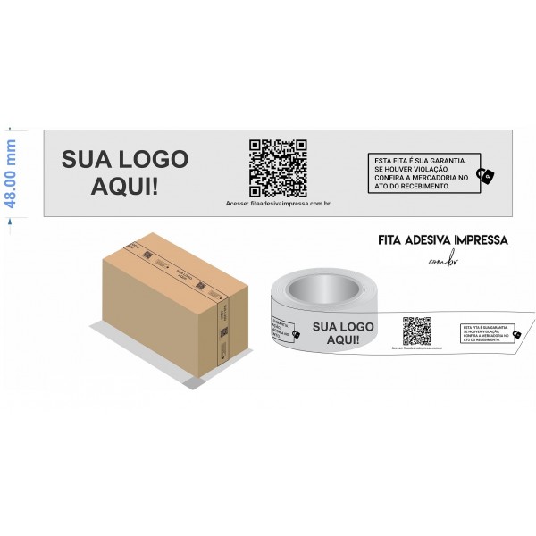 Fita Adesiva Impressa Personalizada 48mm x 100m transp. c/ Logomarca