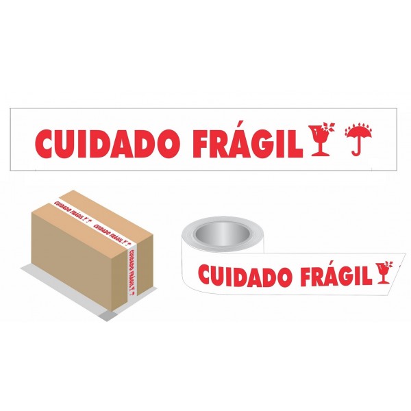 Fita Impressa Cuidado Frágil 48mmx50m Leitosa