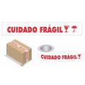 Fita Adesiva Impressa Cuidado Frágil 48mmx50m Leitosa
